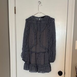 BCBG-Striped Long Sleeve Dress-size XS